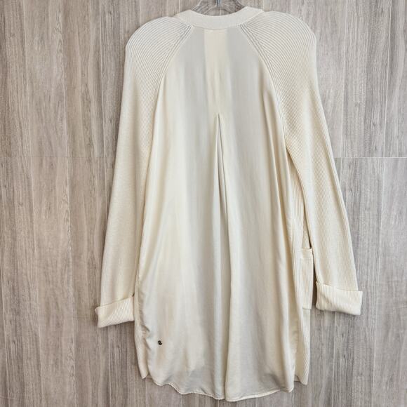 Lululemon Cardigan Womens Size 2 Still At Ease Wrap Ivory Cashmere Blend FLAW - Picture 2 of 16